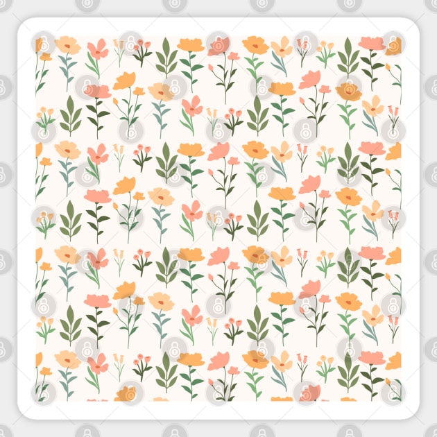 Pastel Colors Modern Floral Pattern Sticker by ArunikaPrints